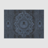 Spider Hexe | Dusty Slate Blue Spiderweb Geblüht Seidenpapier (Vorderseite)