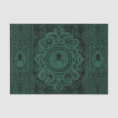 Spider Hexe | Emerald Green Spiderweb Geblüht Seidenpapier (Vorderseite)
