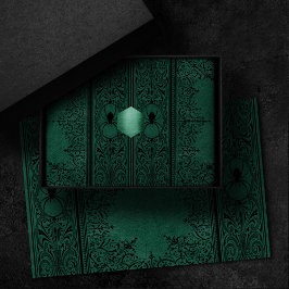 Spider Hexe | Emerald Green Spiderweb Geblüht Seidenpapier