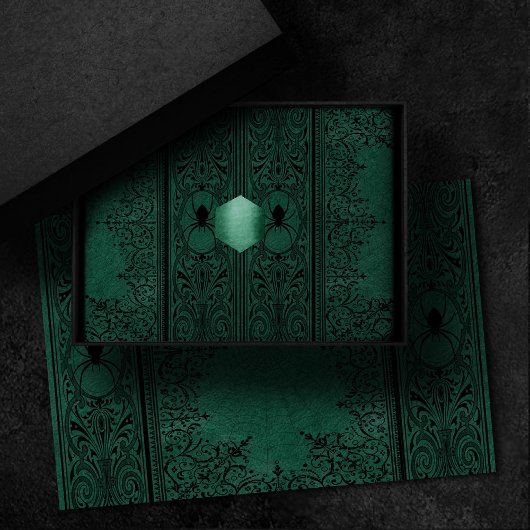 Spider Hexe | Emerald Green Spiderweb Geblüht Seidenpapier