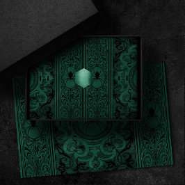 Spider Hexe | Emerald Green Spiderweb Geblüht Seidenpapier