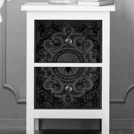 Spider Hexe | Graue Fantasy Spiderweb Geblüht Seidenpapier