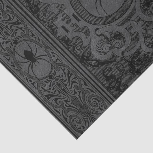 Spider Hexe | Graue Fantasy Spiderweb Geblüht Seidenpapier (Ausschnitt)