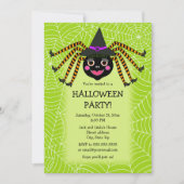 Spider-Hexe-Halloween-Party Einladung (Vorderseite)