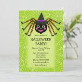 Spider-Hexe-Halloween-Party Einladung (Stehend Vorderseite)