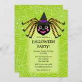 Spider-Hexe-Halloween-Party Einladung (Vorne/Hinten)