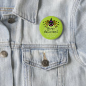 Spider Hexe Happy Halloween Button (Beispiel)
