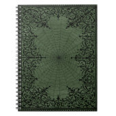 Spider Hexe | Sage Green Spiderweb Geblüht Notizblock (Vorderseite)
