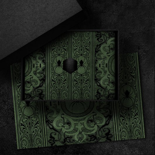 Spider Hexe | Sage Green Spiderweb Geblüht Seidenpapier