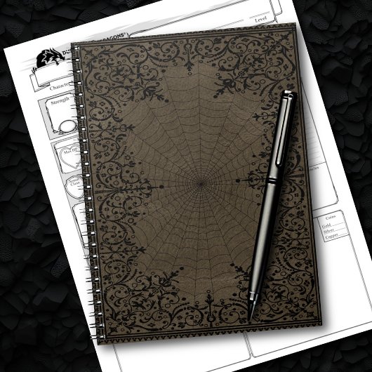 Spider Hexe | Süede Fantasy Spiderweb Geblüht Notizblock
