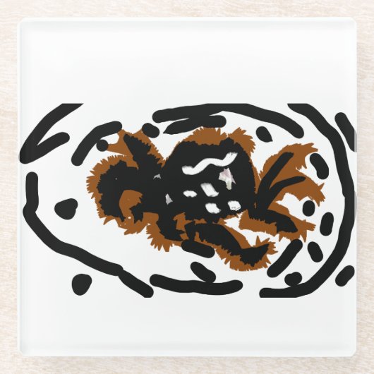 Spider Latte Liebe Glasuntersetzer (Vorderseite)