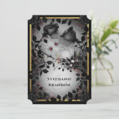 Spider Liebe Gothic Halloween Einladung (Stehend Vorderseite)