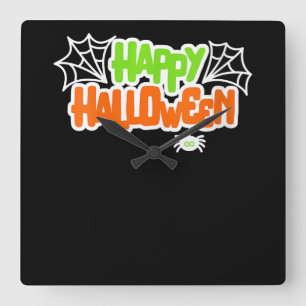 Spider Liebt glückliches Halloween Niedliche Spide Quadratische Wanduhr
