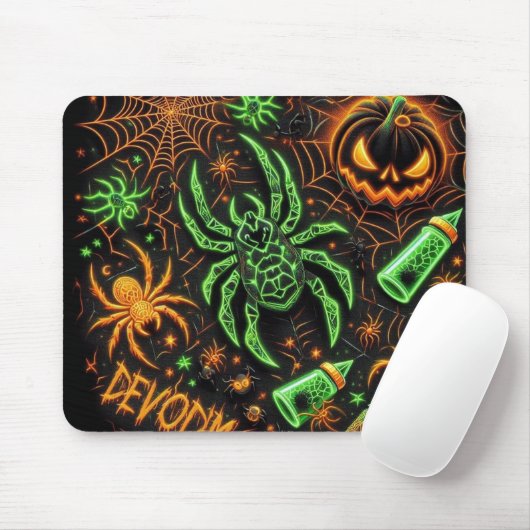 Spider Lightning Green Mouse Pad Mousepad (Mit Mouse)