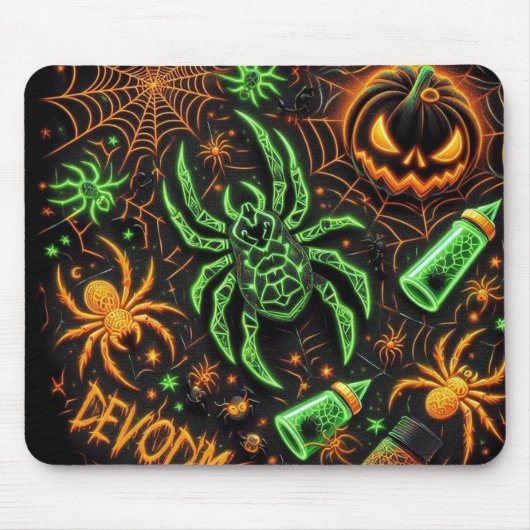 Spider Lightning Green Mouse Pad Mousepad (Vorne)