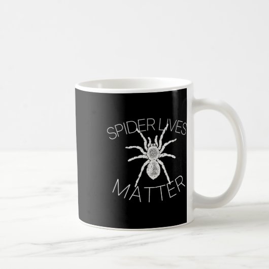 Spider Lives Problem Funny Insect Meme T Shirt Kaffeetasse (Rechts)