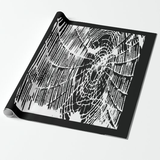 Spider Lovers Tangled Halloween Spider Web White Geschenkpapier (Ungerollt)