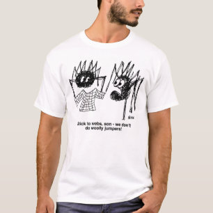 Spider macht einen Jumper anstelle eines Web T-Shirt