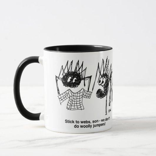 Spider macht einen Jumper anstelle eines Web Tasse (Links)