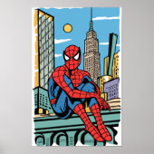 Spider-man auf Dach Poster (Vorne)