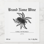Spider Minimalistische Creepy Halloween Tarantula Weinetikett (Einzelnes Label)