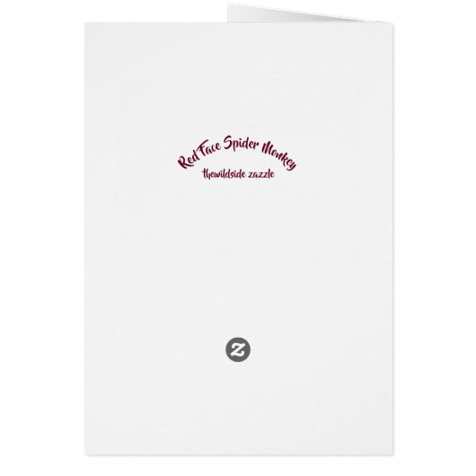 SPIDER MONKEY GREETINGS CARDS (Hinten)