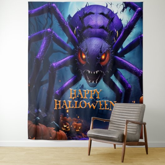 Spider Monster Halloween Background Wandteppich (Beispiel)