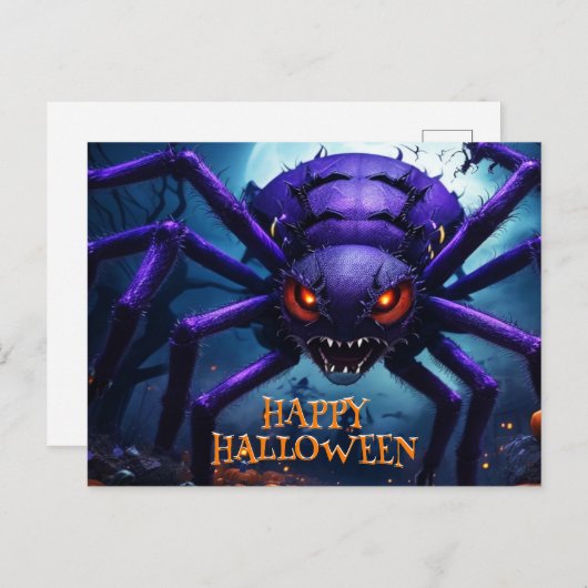 Spider Monster Halloween Postkarte (Vorne/Hinten)
