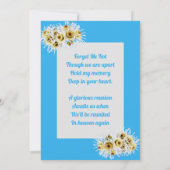 Spider Mum Love Memory Foto Memorial Card Einladung (Rückseite)