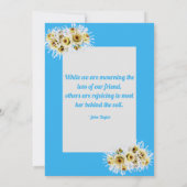 Spider Mums Foto Blue Memory Quote Memorial Einladung (Rückseite)