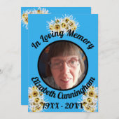 Spider Mums Foto Blue Memory Quote Memorial Einladung (Vorne/Hinten)