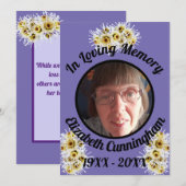 Spider Mums Foto Lila Memory Quote Memorandum (Vorne/Hinten)