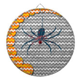 Spider on Gray Zickzack Zigzag Pattern Dartscheibe (vorne)