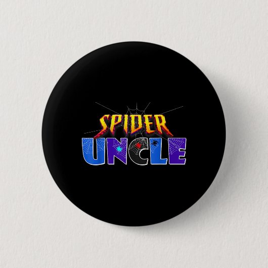 Spider Onkel Design Vatertag passende Familie Button (Vorderseite)