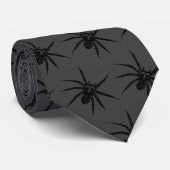 Spider Pattern | Neck Tie | Kohle und Schwarz Krawatte (Gerollt)