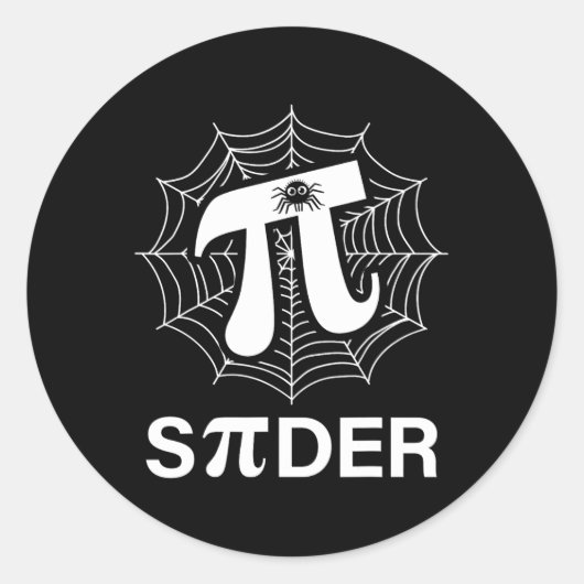 Spider Pi Spider Science Math Lehrer Funny Spider Runder Aufkleber (Vorderseite)