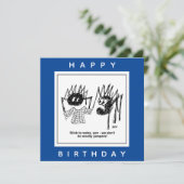 Spider sagt "Stick to Webs" Cartoon. Web-Designer Karte (Stehend Vorderseite)