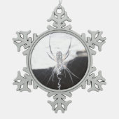 Spider Schneeflocken Zinn-Ornament (Vorderseite)