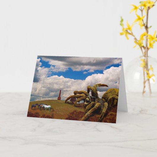 Spider Science-Fiktion Collage Karte (Gelbe Blume)