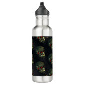 Spider Skull & Rose Glam Gothic Filigree Edelstahlflasche (Rechts)