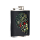 Spider Skull & Rose Glam Gothic Filigree Flachmann (Rechts)