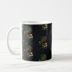 Spider Skull & Rose Glam Gothic Filigree Kaffeetasse