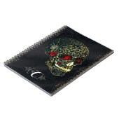 Spider Skull & Rose Glam Gothic Filigree Notizblock (Linke Seite)