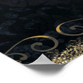 Spider Skull & Rose Glam Gothic Filigree Poster (Ecke)