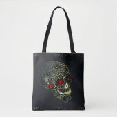 Spider Skull & Rose Glam Gothic Filigree Tasche (Vorderseite)