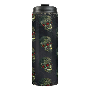 Spider Skull & Rose Glam Gothic Filigree Thermosbecher