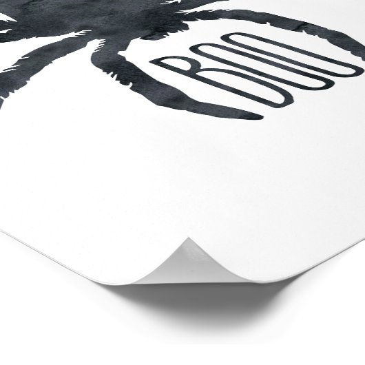 Spider Spooky Halloween Black and White Boo Poster (Ecke)