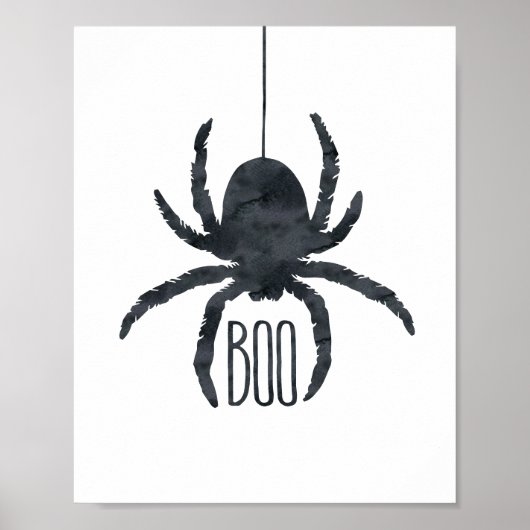 Spider Spooky Halloween Black and White Boo Poster (Vorne)