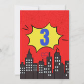 Spider Superhero Comic Birthday Einladung (Rückseite)