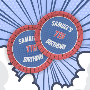 Spider Superhero Rot und Blau Geburtstag Pappteller